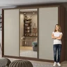 Guarda Roupa Casal com Espelho 3 Portas de Correr 6 Gavetas 270,5cm Spazio Glass Espresso Móveis  - 11