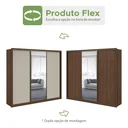 Ver imagem 4 de Guarda Roupa Casal com Espelho 3 Portas de Correr 6 Gavetas 270,5cm Spazio Glass Espresso Móveis 