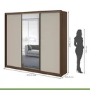Ver imagem 5 de Guarda Roupa Casal com Espelho 3 Portas de Correr 6 Gavetas 270,5cm Spazio Glass Espresso Móveis 