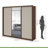 Guarda Roupa Casal com Espelho 3 Portas de Correr 6 Gavetas 270,5cm Spazio Glass Espresso Móveis  - 5