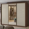 Guarda Roupa Casal com Espelho 3 Portas de Correr 6 Gavetas 270,5cm Spazio Glass Espresso Móveis  - 1