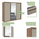 Ver imagem 7 de Guarda Roupa Casal com Espelho 3 Portas de Correr 6 Gavetas 270,5cm Spazio Glass Espresso Móveis 