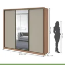 Ver imagem 5 de Guarda Roupa Casal com Espelho 3 Portas de Correr 6 Gavetas 270,5cm Spazio Glass Espresso Móveis 