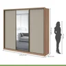 Guarda Roupa Casal com Espelho 3 Portas de Correr 6 Gavetas 270,5cm Spazio Glass Espresso Móveis  - 5
