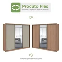 Ver imagem 2 de Guarda Roupa Casal com Espelho 3 Portas de Correr 6 Gavetas 270,5cm Spazio Glass Espresso Móveis 
