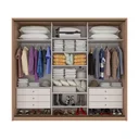 Ver imagem 3 de Guarda Roupa Casal com Espelho 3 Portas de Correr 6 Gavetas 270,5cm Spazio Glass Espresso Móveis 