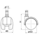 Ver imagem 3 de Kit 5 Rodizios de Silicone para Cadeira Cromado PENCOM