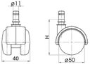 Ver imagem 3 de Kit 5 Rodizios de Silicone para Cadeira Cromado PENCOM