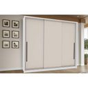 Ver imagem 1 de Guarda Roupa Casal 3 Portas de Correr e 4 Gavetas Valência Branco/creme - Politorno