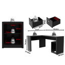 Ver imagem 4 de Mesa Escritório com Armário 2 Portas 2 Gavetas Preto