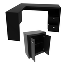 Ver imagem 3 de Mesa Escritório com Armário 2 Portas 2 Gavetas Preto