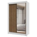 Ver imagem 3 de Guarda-roupa Solteiro 2 Portas de Correr com Espelho 2 Gavetas Branco/rustic Vivare Madesa