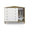 Conjun Quarto Guarda Roup 4 Port C Berço Inf Capitonê E Cômoda/sapateira Encanto Cedro C Branc - 6