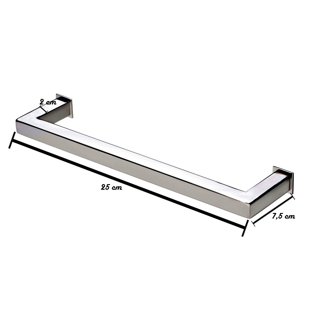 Porta Toalha Toalheiro de Rosto Banheiro 25cm em Aço Inox Polido Linha Larissa Stainless - 8