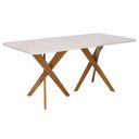 Ver imagem 2 de Mesa Cozinha Cacau Madeira c/Vidro 180cm Madeira/Off Cimol