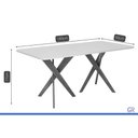 Ver imagem 3 de Mesa Cozinha Cacau Madeira c/Vidro 180cm Madeira/Off Cimol
