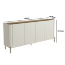 Ver imagem 5 de Balcão Buffet 180cm Porta Lisa Estrutura 100% MDF com Pés em Metal Bege/Louro/Luna/Bronze