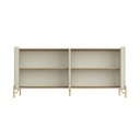 Ver imagem 3 de Balcão Buffet 180cm Porta Lisa Estrutura 100% MDF com Pés em Metal Bege/Louro/Luna/Bronze
