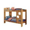 Ver imagem 1 de Beliche Infantil com Proteção Lateral e Escada Frontal Vegas em Mdf 198cm Cor Amadeirado - Tigus