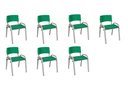 Ver imagem 1 de Kit 7 Cadeiras Infantil Iso, Escola, Base Cinza- Verde Escuro