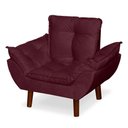 Ver imagem 4 de Mini Poltrona Cadeira Opala Infantil de Criança Suede Bordô