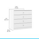 Ver imagem 4 de Cômoda para Quarto com 4 Gavetas 75x69cm London Branco 6504