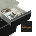 Ver mais imagens de Balcão Armário de Cozinha 60 cm 3 Gavetas Branco/Preto Glamy Madesa