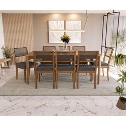 Conjunto Mesa de Jantar com 8 Cadeiras Alda - 1