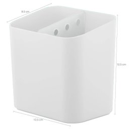 Conjunto para Pia Cozinha Lixeira 4,7 Porta Detergente Escorredor Branco - 4