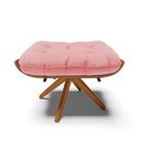 Ver imagem 7 de Kit 02 Puffs Giratório Suede Base Madeira - D’Rossi Rose