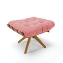Ver mais imagens de Kit 02 Puffs Giratório Suede Base Madeira - D’Rossi Rose