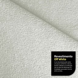 Kit 02 Poltronas e 01 Sofá Bloom 220cm 03 Lugares com Pés de Madeira Bouclê Off White - Desk Design - 3