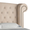 Ver imagem 7 de Cabeceira Cama Box Queen Estofada Pallazo para Quarto em Linho Bege Claro - Larbelle