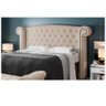 Cabeceira Cama Box Queen Estofada Pallazo para Quarto em Linho Bege Claro - Larbelle - 2