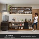 Ver imagem 6 de Armário de Cozinha Completa 220cm Rustic/Preto Agata da Thêmis Madesa