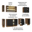 Ver imagem 5 de Armário de Cozinha Completa 220cm Rustic/Preto Agata da Thêmis Madesa