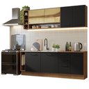 Ver imagem 3 de Armário de Cozinha Completa 220cm Rustic/Preto Agata da Thêmis Madesa