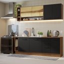 Ver imagem 1 de Armário de Cozinha Completa 220cm Rustic/Preto Agata da Thêmis Madesa