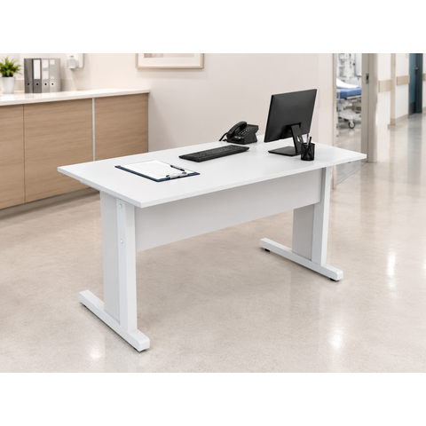 Mesa Secretária Pé de Ferro 1200 x 600 mm - Linha Studio: Cristal
