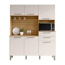 Ver imagem 1 de Armário de Cozinha Compacta 6 Portas e 2 Gavetas 160 cm Duquesa Freijó/Soft - Pallazio