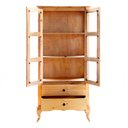 Ver imagem 3 de Cristaleira Rústica Madeira Maciça 2 Portas Vidro Lateral Mel D112vl Denk