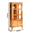 Ver imagem 4 de Cristaleira Rústica Madeira Maciça 2 Portas Vidro Lateral Mel D112vl Denk