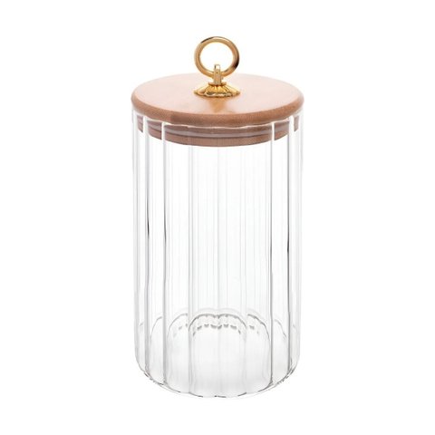 Pote de Vidro com Tampa de Bambu Classic 800ml
