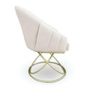 Ver imagem 5 de Kit 6 Poltronas Luxo Alana Bouclê Bege Base Luxo Dourado - Pallazio