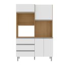 Ver imagem 2 de Armário para Cozinha Kit Livia 120 Cm Amendoa com Branco - Ajl