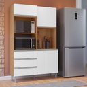 Ver imagem 5 de Armário para Cozinha Kit Livia 120 Cm Amendoa com Branco - Ajl