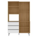 Ver imagem 4 de Armário para Cozinha Kit Livia 120 Cm Amendoa com Branco - Ajl