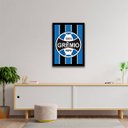 Ver imagem 2 de Quadro Escudo Grêmio 24x18cm - com vidro:Madeira preta