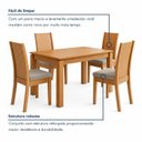 Ver imagem 6 de Conjunto Sala de Jantar 4 Lugares Retangular Tampo MDF 120cm Mesa e Cadeiras Athenas Cinza Amêndoa Clean/Capuccino