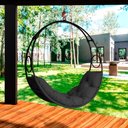 Ver imagem 2 de Cadeira de Balanço Lua Suspenso em Corda Náutica